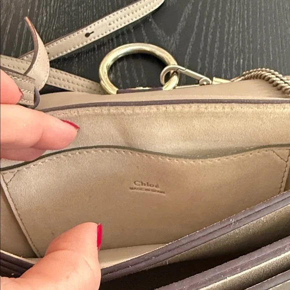 Chloe Gray / Tan and Gold Crossbody Bag - Picture 10 of 15